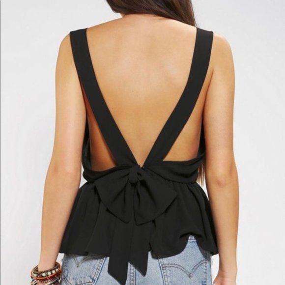 Pins & Needles Tops - Pins and Needles black bow tie crop tank top M